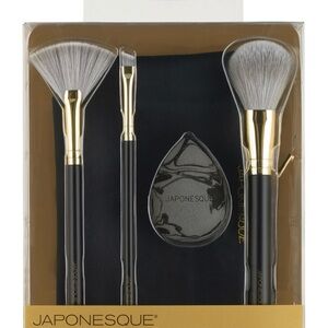 Japonesque Makeup Brush Set with Black Handles